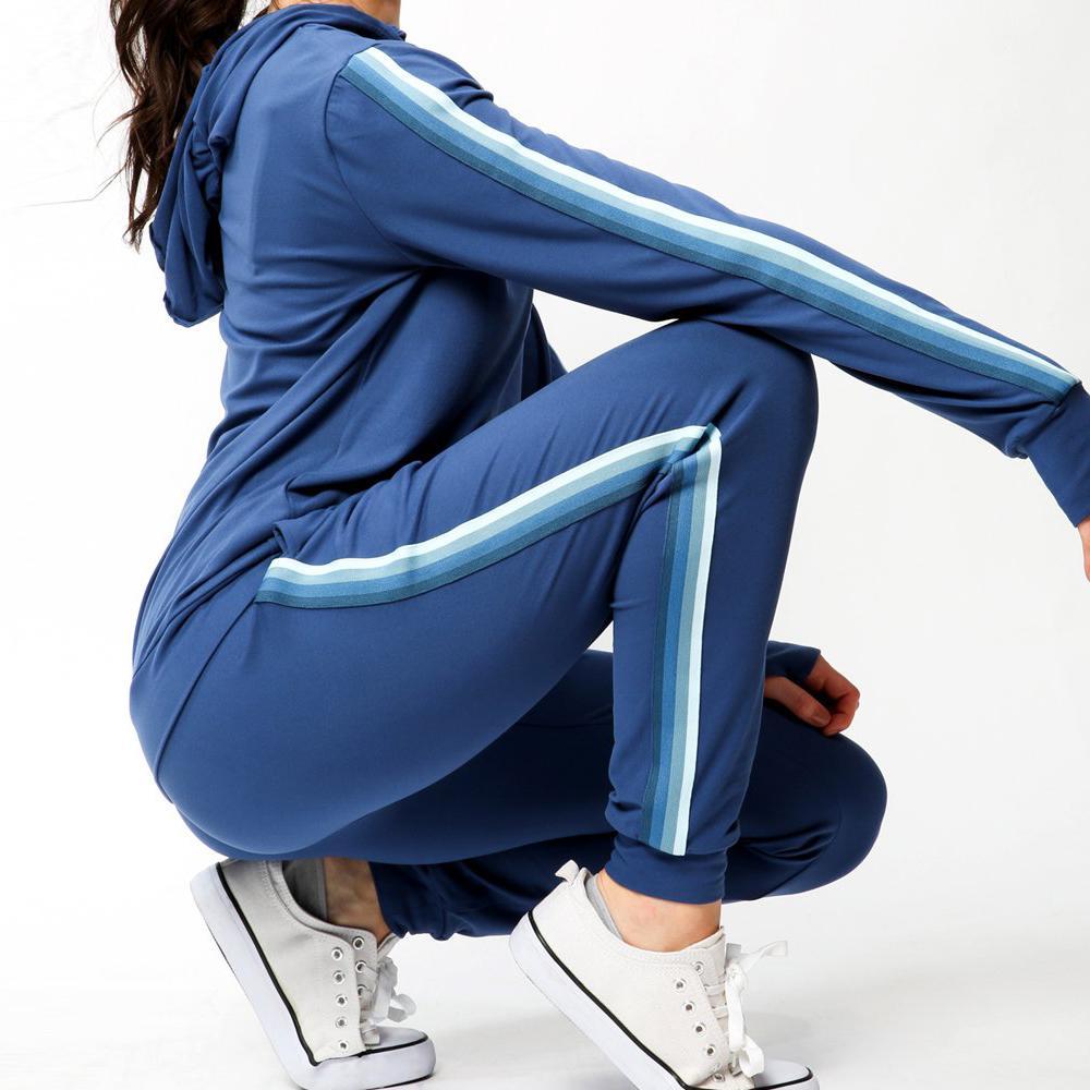 Women's Lightweight Elastic Sweat Pants Varsity Joggers with Drawstring Tie